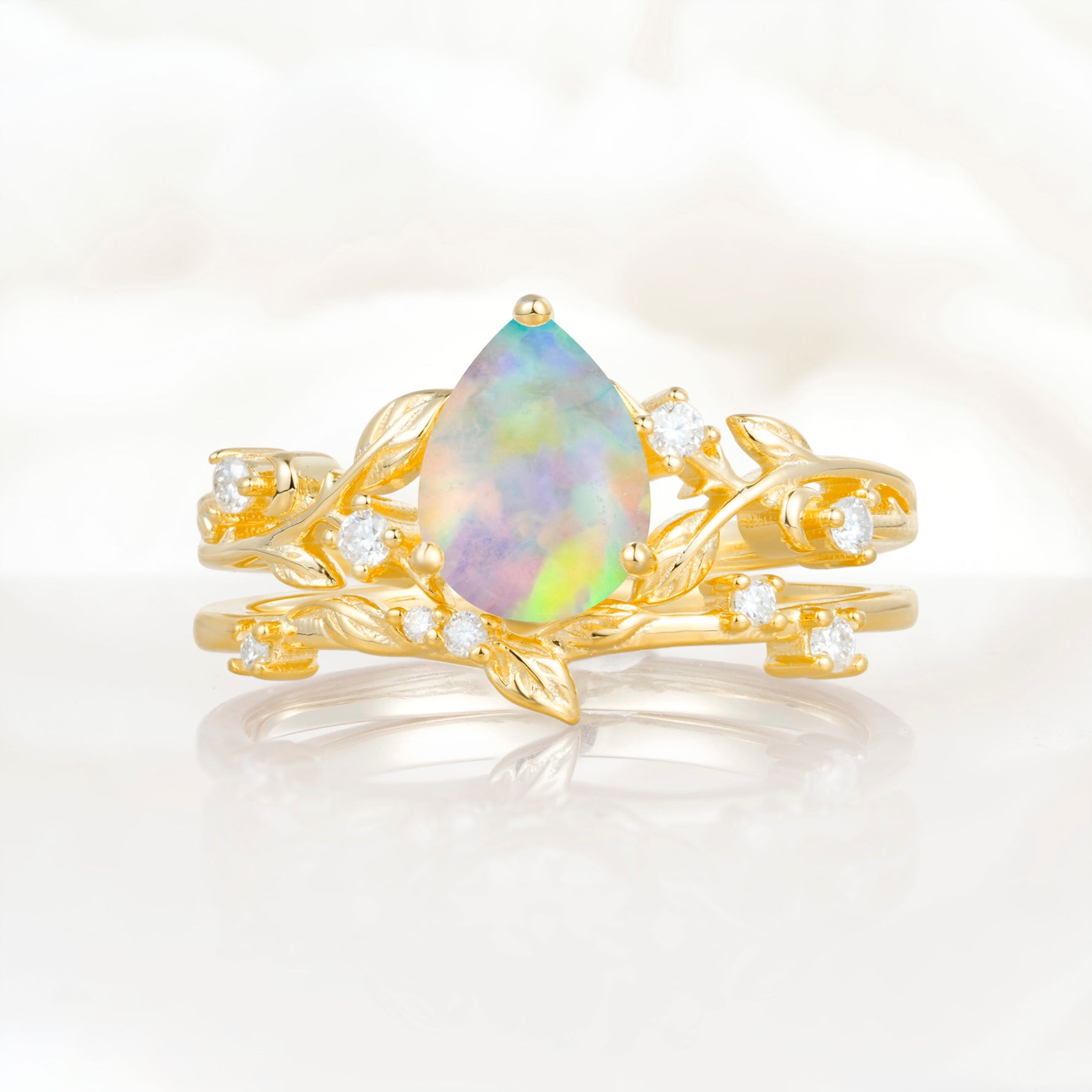 SR17677 Fire Opal Ring - Yellow-Gold