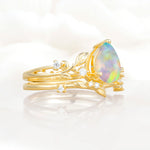 SR17677 Fire Opal Ring - White-Gold
