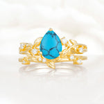 SR17677 Turquoise Ring - Yellow-Gold
