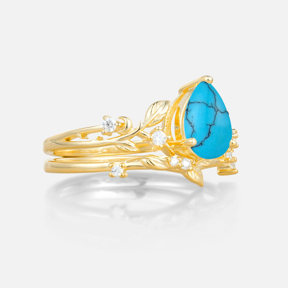 SR17677 Turquoise Ring - White-Gold