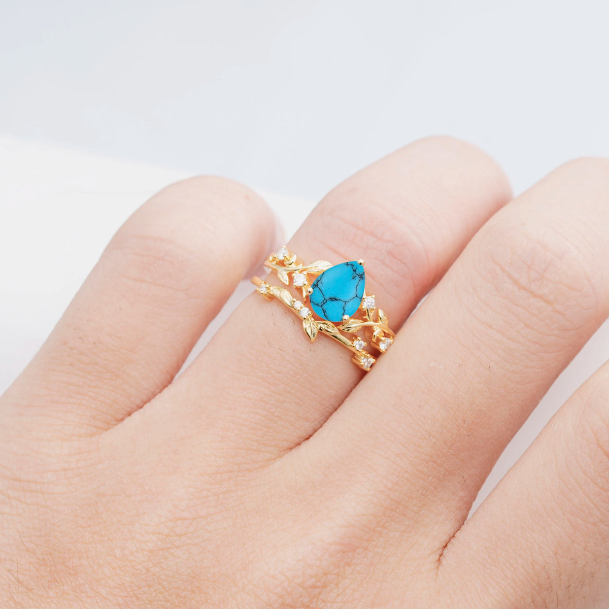 SR17677 Turquoise Ring - Rose-Gold