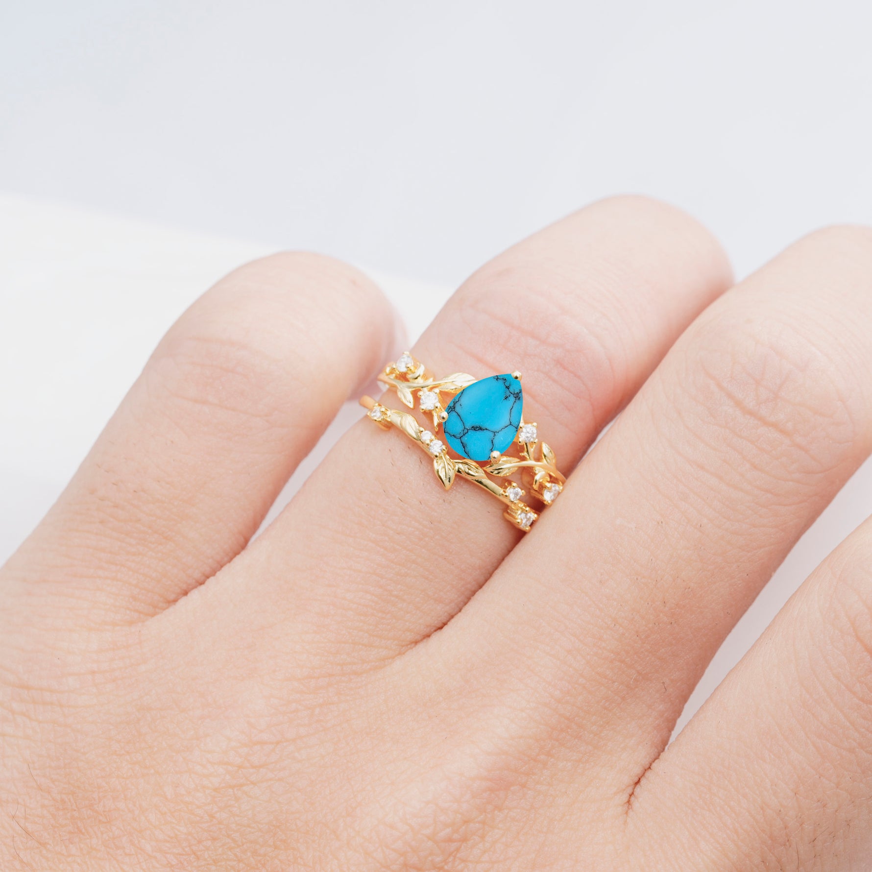 SR17677 Turquoise Ring - Rose-Gold