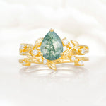 SR17677 Moss Agate Ring - Yellow-Gold