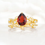 SR17677 Garnet Ring - Yellow-Gold