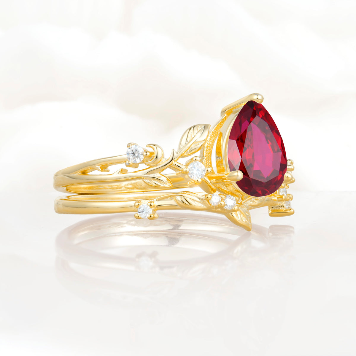 SR17677 Ruby Ring - White-Gold