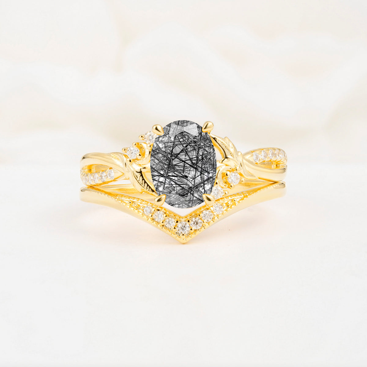 SR17683 Black Rutilated Quartz Ring - Additional view