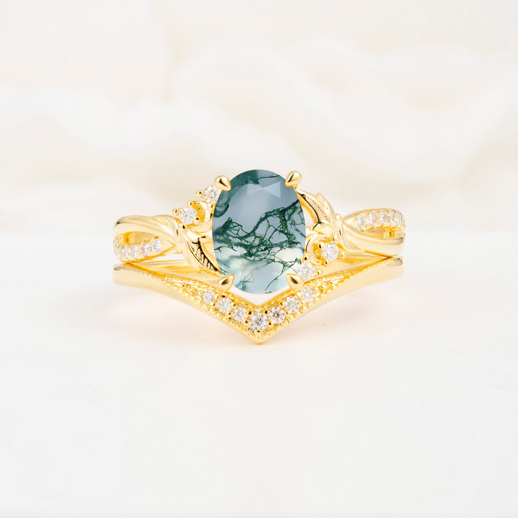 SR17683 Moss Agate Ring - Additional view