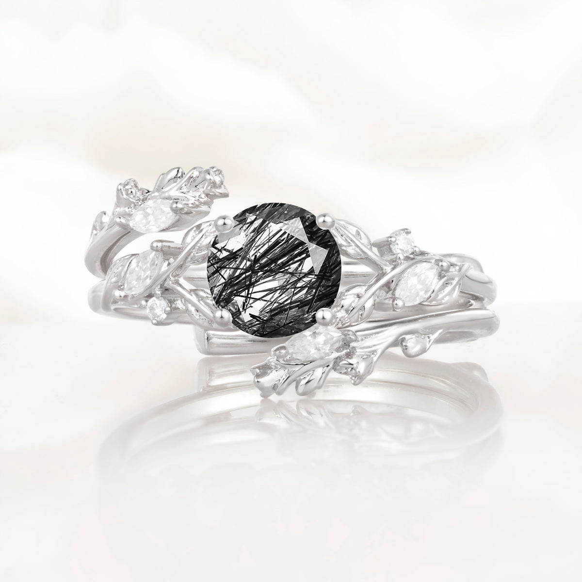 SR17688 Black Rutilated Quartz Ring - Additional view