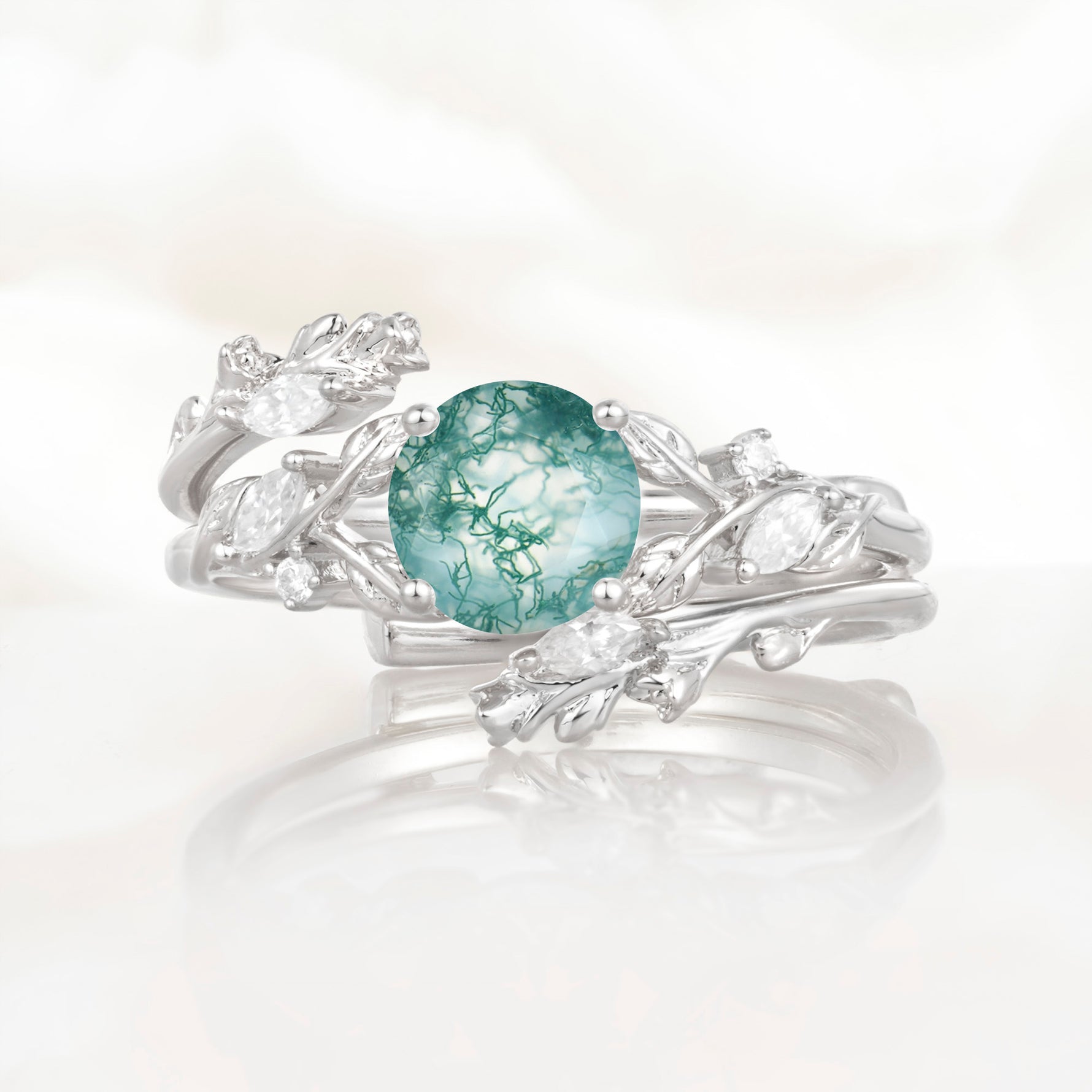 SR17688 Moss Agate Ring - Additional view