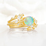 SR17688 Fire Opal Ring - White-Gold