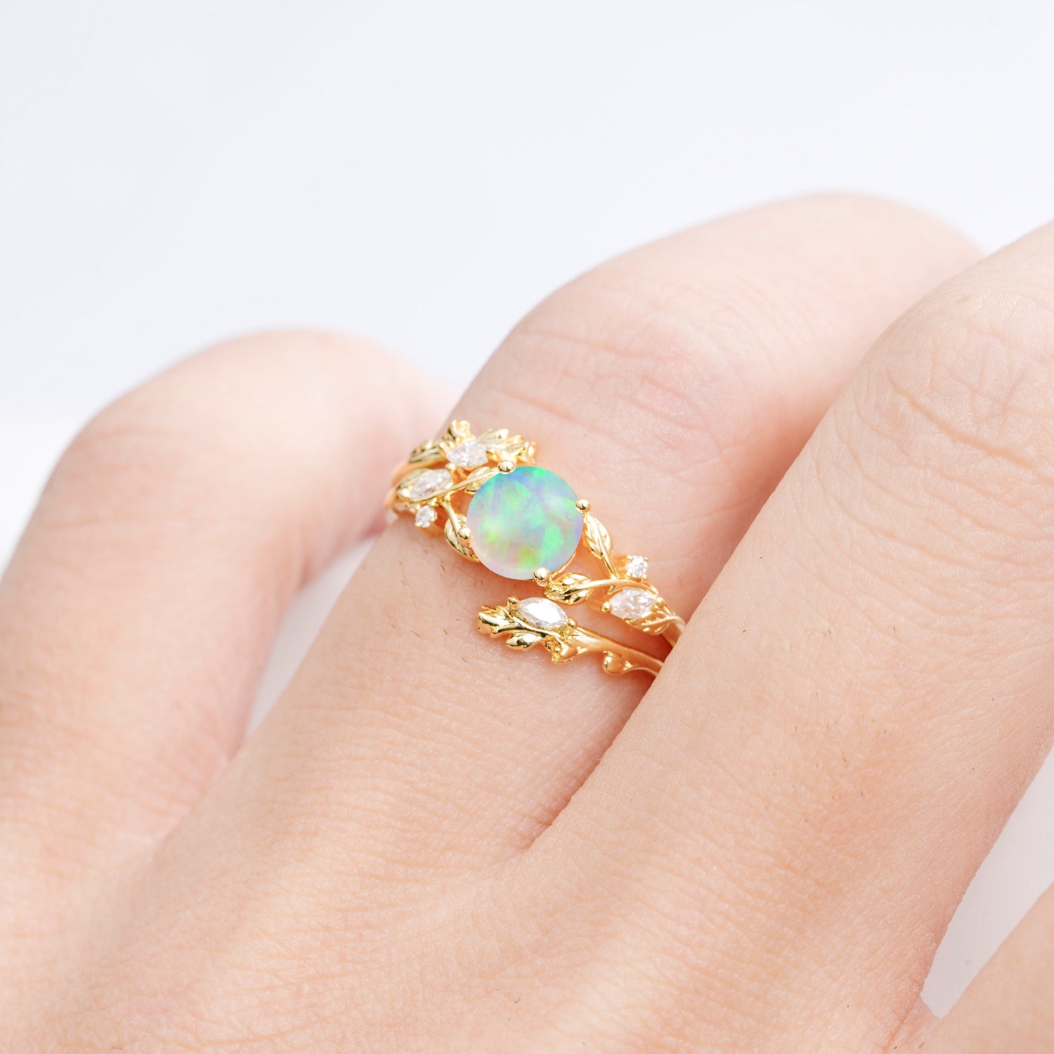 SR17688 Fire Opal Ring - Rose-Gold