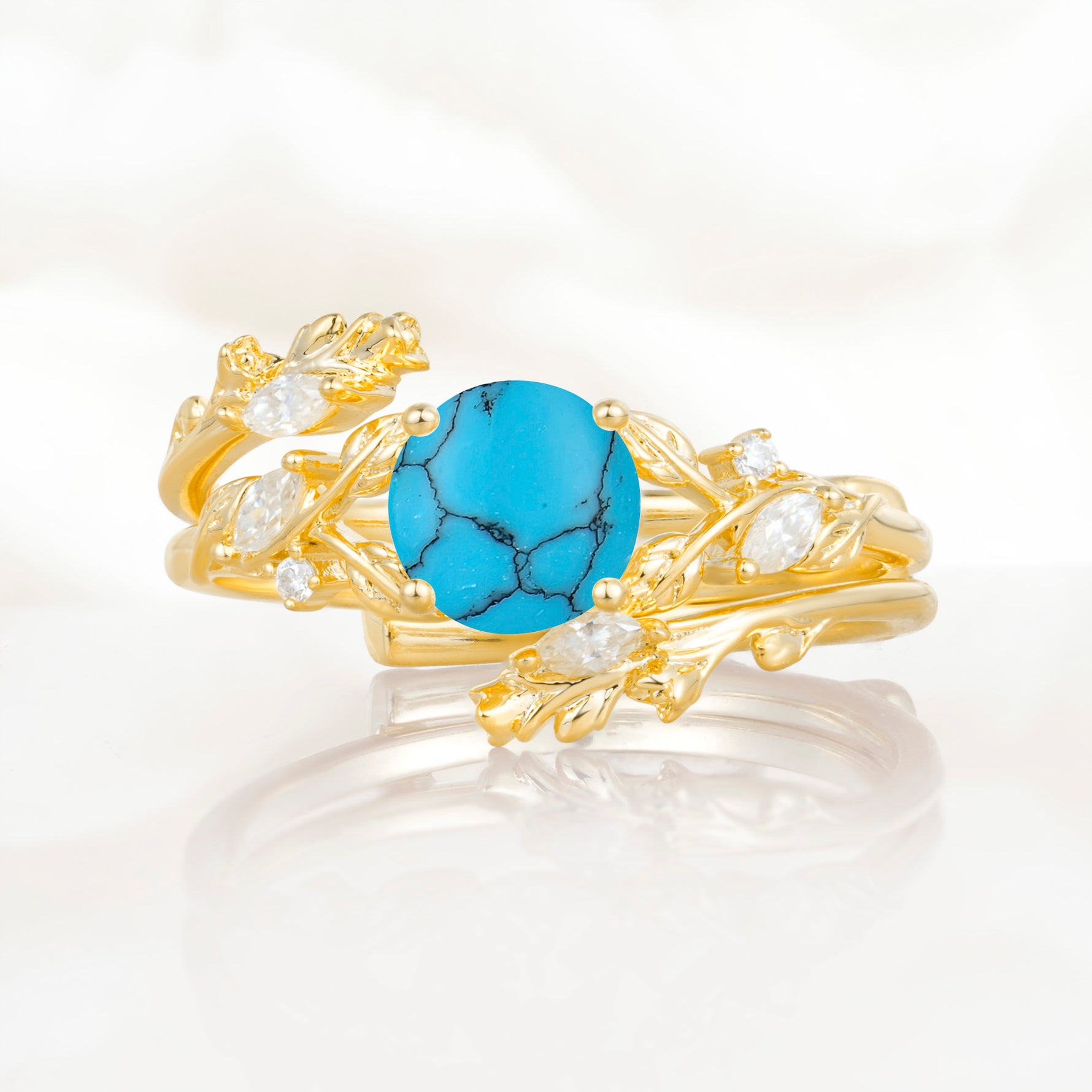 SR17688 Turquoise Ring - Yellow-Gold