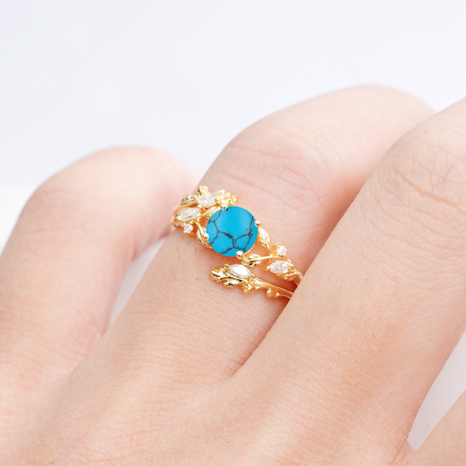 SR17688 Turquoise Ring - Rose-Gold