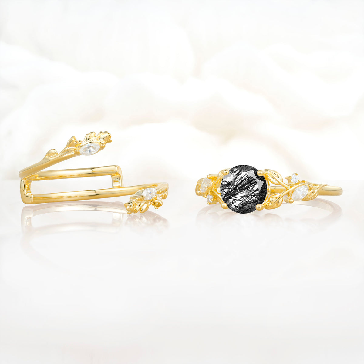 SR17688 Black Rutilated Quartz Ring - Additional view