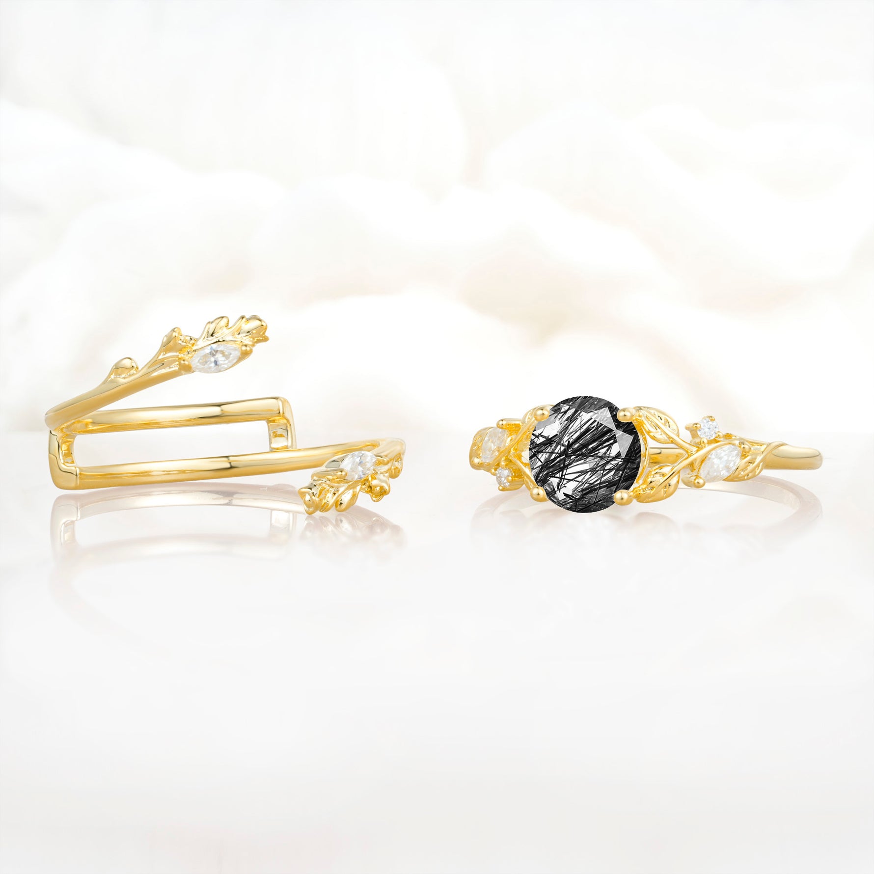 SR17688 Black Rutilated Quartz Ring - Additional view