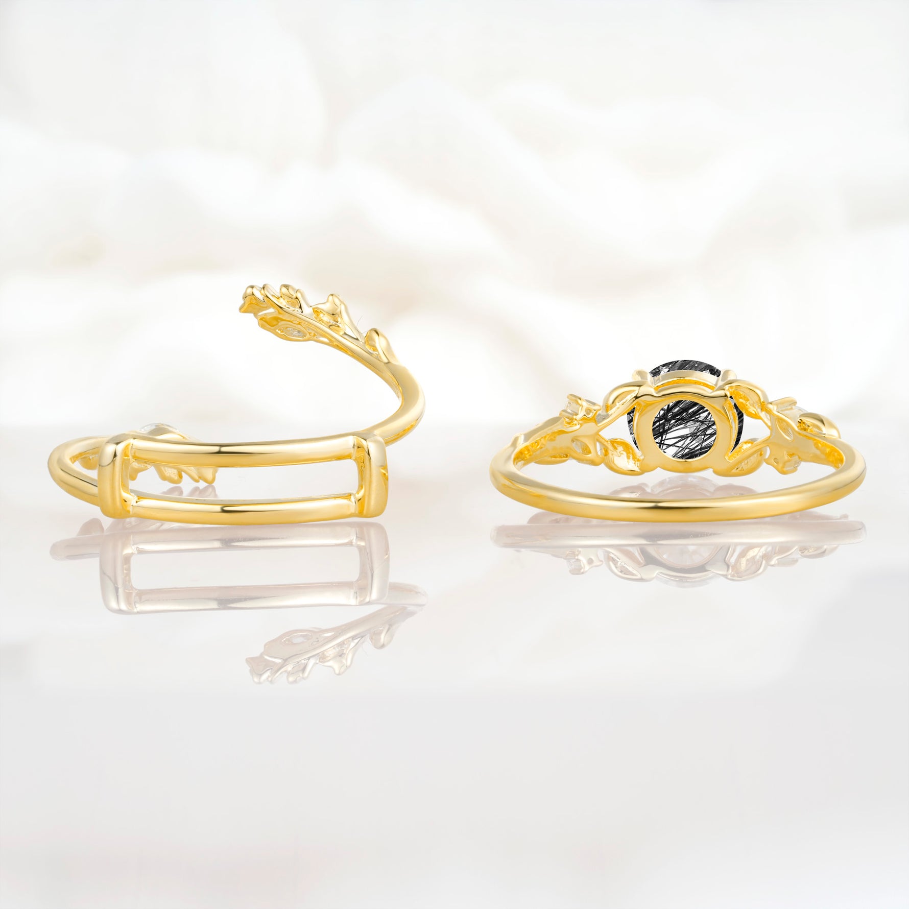 SR17688 Black Rutilated Quartz Ring - Additional view