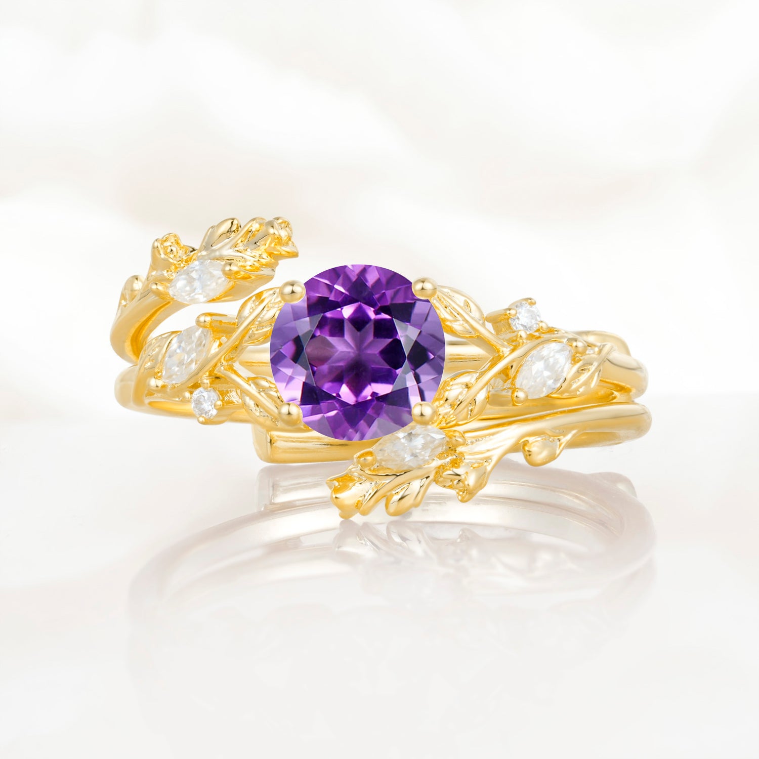 SR17688 Amethyst Ring - Yellow-Gold