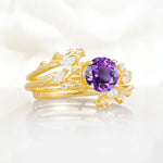 SR17688 Amethyst Ring - White-Gold