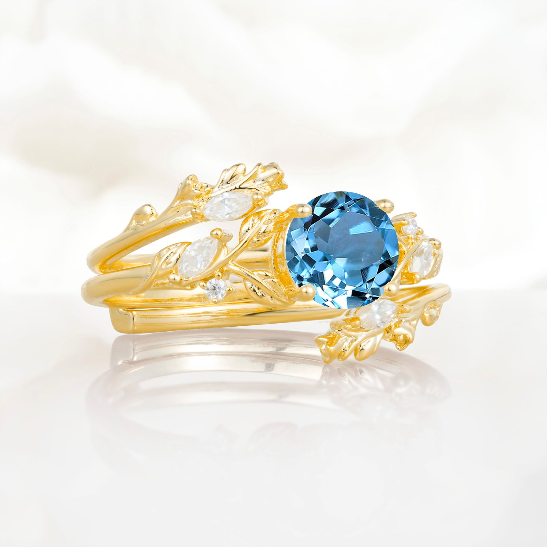 SR17688 Aquamarine Ring - White-Gold