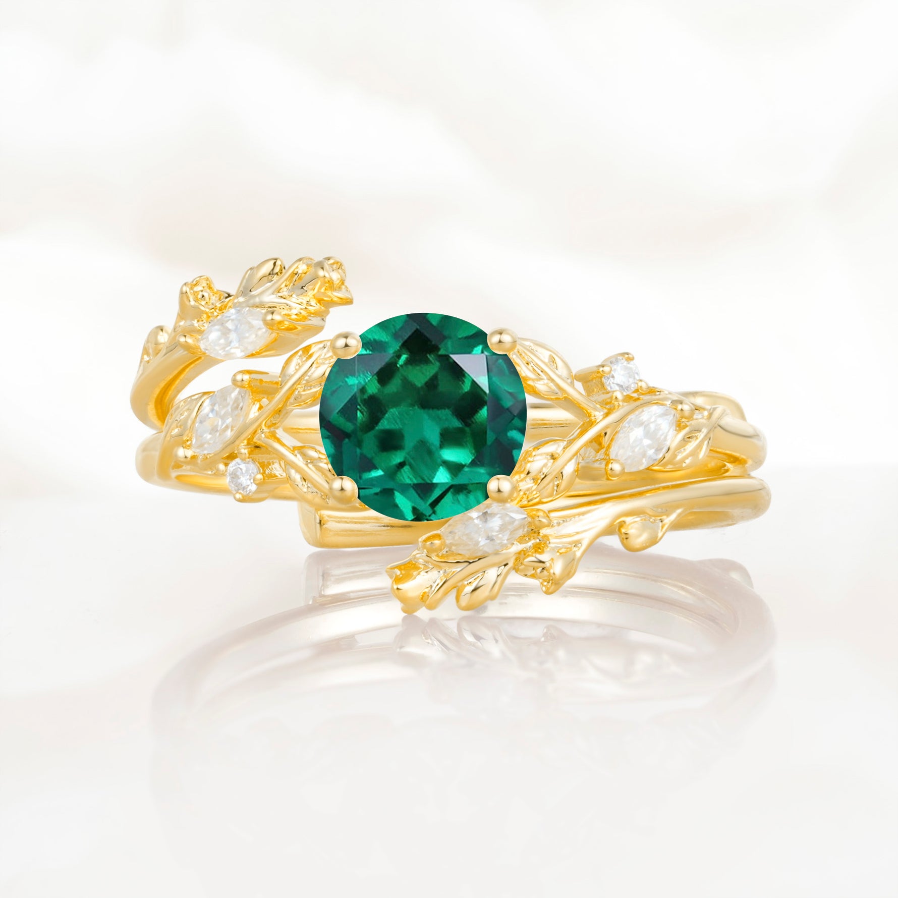 SR17688 Emerald Ring - Yellow-Gold