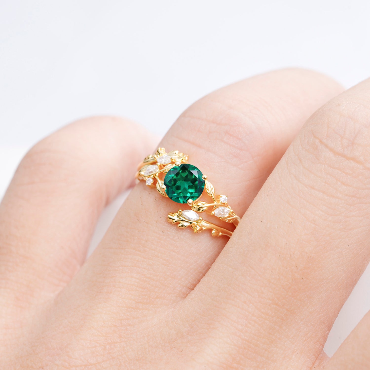 SR17688 Emerald Ring - Rose-Gold