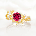 SR17688 Ruby Ring - Yellow-Gold