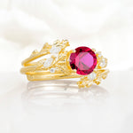 SR17688 Ruby Ring - White-Gold