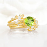 SR17688 Peridot Ring - White-Gold