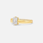 Emerald Cut Moissanite Tapered Pavé Solitaire Engagement Ring - Additional view