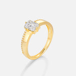 Emerald Cut Moissanite Tapered Pavé Solitaire Engagement Ring - Additional view