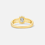 Emerald Cut Moissanite Tapered Pavé Solitaire Engagement Ring - Additional view