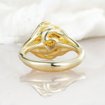 Round Cut Citrine Swirl Halo Engagement Ring - Additional view