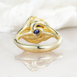 Round Cut Tanzanite Swirl Halo Engagement Ring - Additional view