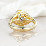 Round Cut Lab Diamond Swirl Halo Engagement Ring - Additional view