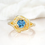 SR18515 Aquamarine Ring - Yellow-Gold