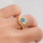 SR18515 Aquamarine Ring - Rose-Gold