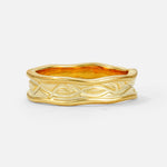 Vintage Vine Men’s Wedding Band with Wavy Edge Detai - Additional view