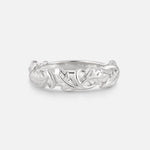 Botanical Leaf Wedding Band with Sculpted Vine Detail - Additional view