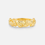 Botanical Leaf Wedding Band with Sculpted Vine Detail - Additional view
