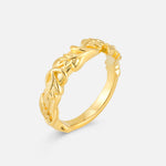 Botanical Leaf Wedding Band with Sculpted Vine Detail - Additional view