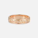 Vine Engraved Men’s Wedding Band with Leaf Pattern Detail - Additional view