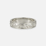 Vine Engraved Men’s Wedding Band with Leaf Pattern Detail - Additional view