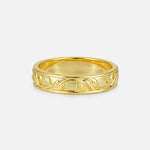 Vine Engraved Men’s Wedding Band with Leaf Pattern Detail - Additional view