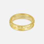Vine Engraved Men’s Wedding Band with Leaf Pattern Detail - Additional view