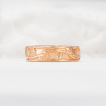 Minimalist Leaf Carved Solid Moissanite Wedding Band - Additional view