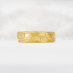 Minimalist Leaf Carved Solid Moissanite Wedding Band - Additional view
