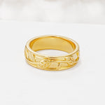Minimalist Leaf Carved Solid Moissanite Wedding Band - Additional view