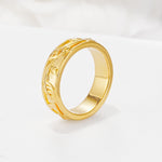 Minimalist Leaf Carved Solid Moissanite Wedding Band - Additional view