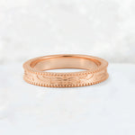 Vintage Milgrain Wedding Band with Floral Scroll Engraving - Additional view
