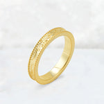 Vintage Milgrain Wedding Band with Floral Scroll Engraving - Additional view